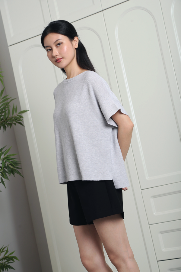 Montreux Boxy Knit Blouse Grey
