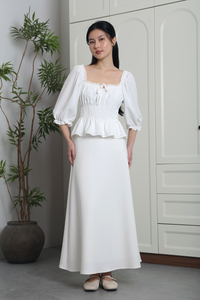 Moonlily Lace Trim Blouse White