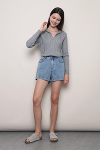 Morning Coffee Denim Shorts Light Wash (Backorder III)