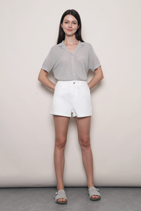 Morning Coffee Denim Shorts White (Restock III)