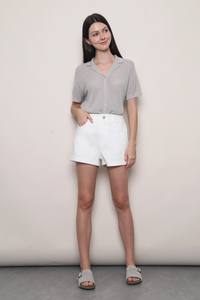 Morning Coffee Denim Shorts White (Restock III)