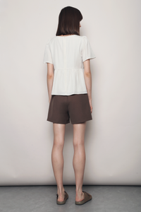 Musee Ribbon Babydoll Top Ivory