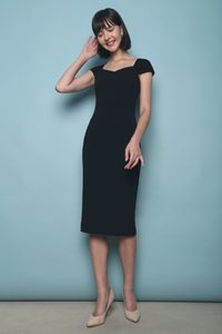 Nastya Sweetheart Midi Dress Black