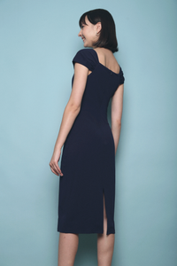 Nastya Sweetheart Midi Dress Navy