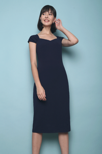 Nastya Sweetheart Midi Dress Navy