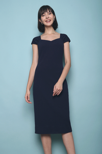 Nastya Sweetheart Midi Dress Navy