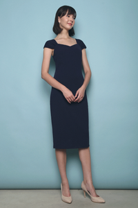 Nastya Sweetheart Midi Dress Navy