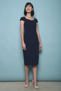 Nastya Sweetheart Midi Dress Navy