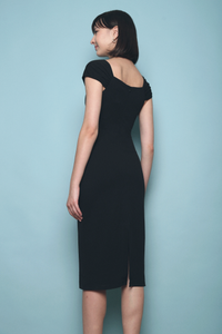 Nastya Sweetheart Midi Dress Black