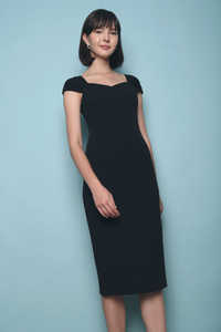 Nastya Sweetheart Midi Dress Black