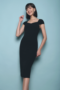 Nastya Sweetheart Midi Dress Black