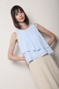 Noosa Breezy Tiered Blouse Powder Blue