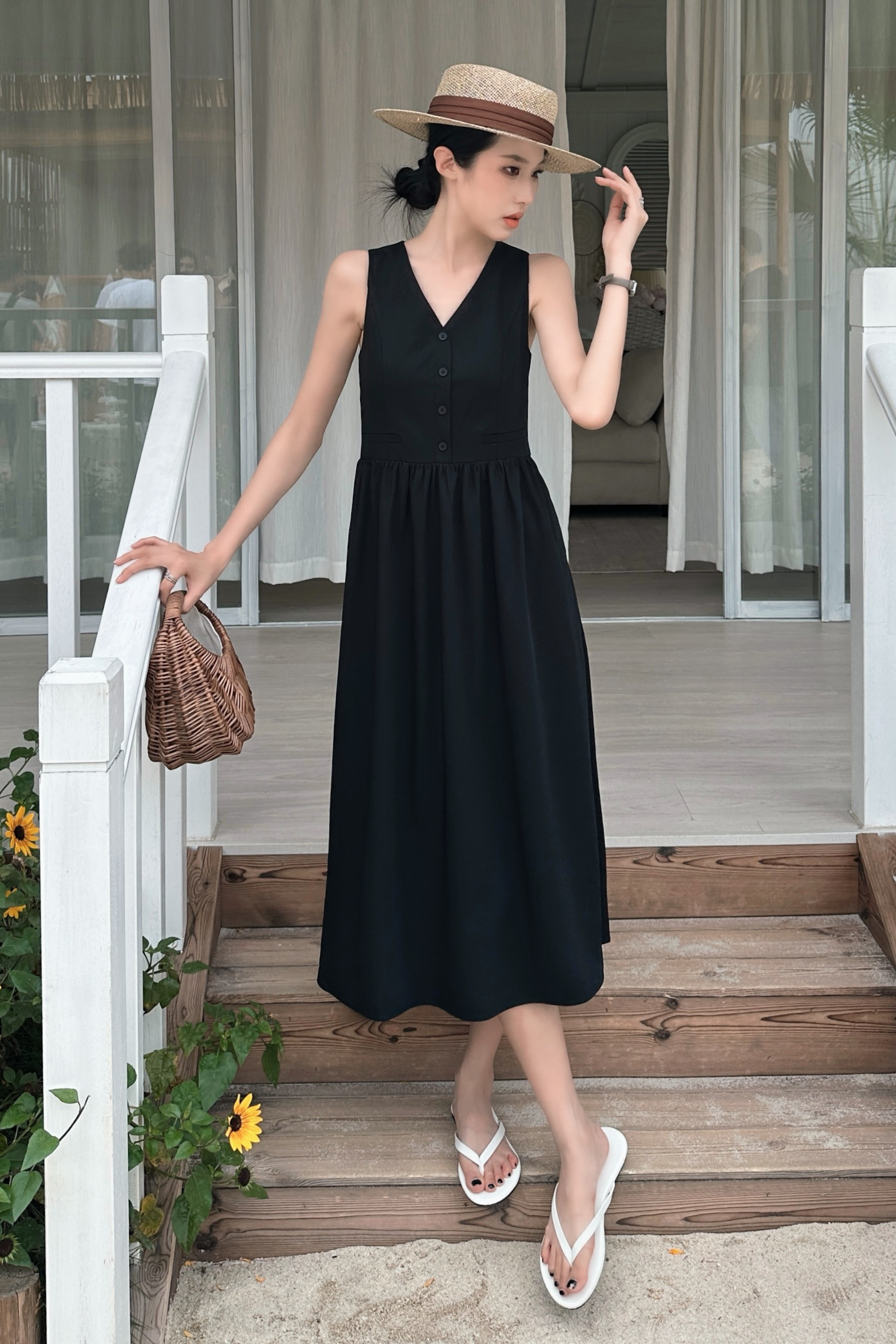 Palais Vest Dress Black Hollyhoque Palais Vest Dress Black Hollyhoque
