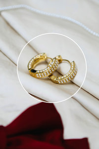 Pearl Aligned Hoop Earrings