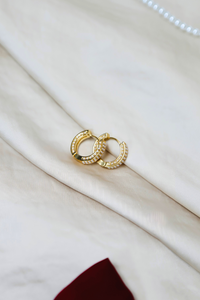 Pearl Aligned Hoop Earrings