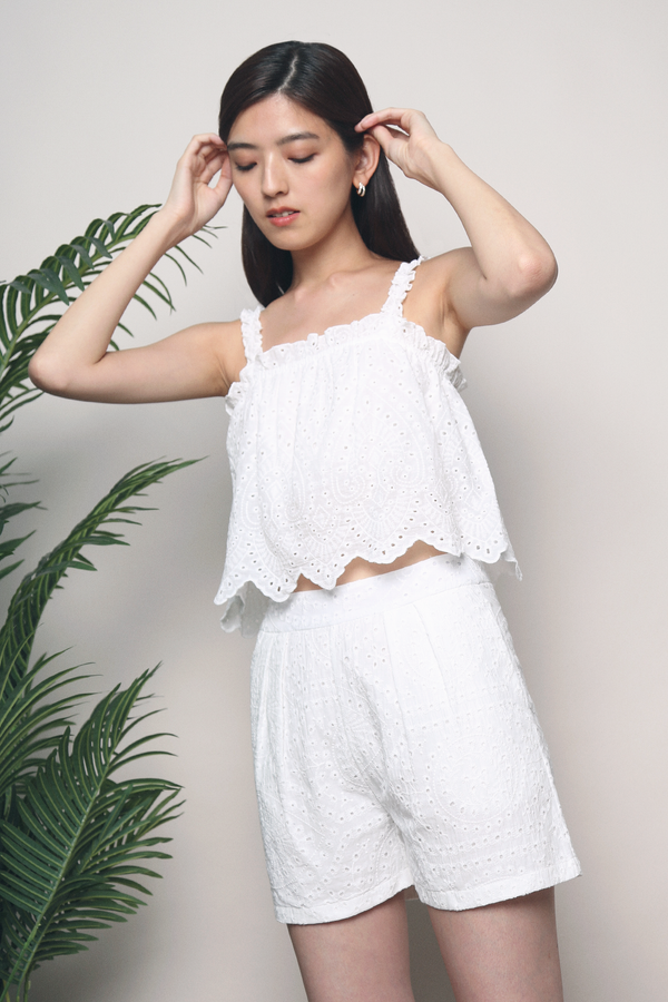 Penny 2-Piece Eyelet Top White