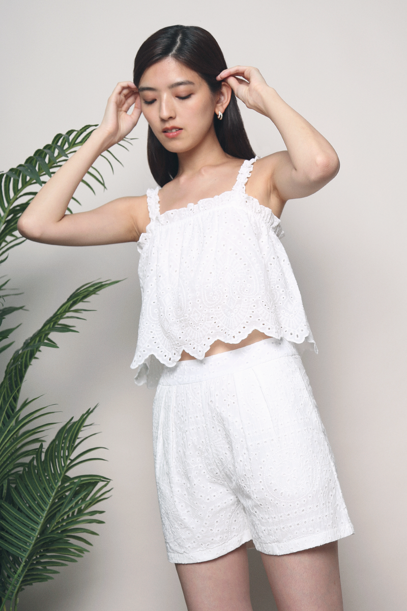 Penny 2-Piece Eyelet Top White