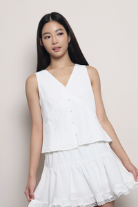 Perfect Form Lace Shift Blouse White (Backorder)
