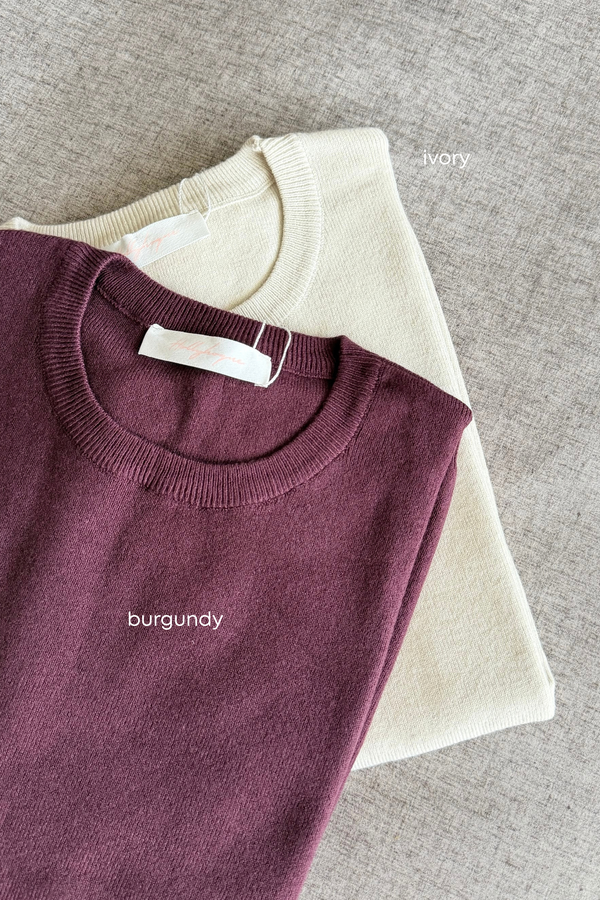 Bare Form Knit Blouse Burgundy (Backorder)