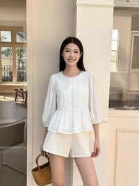 Aire Babydoll Top White