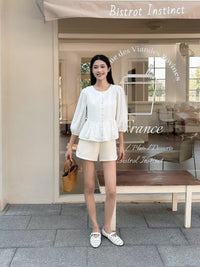 Aire Babydoll Top White