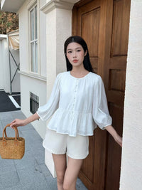 Aire Babydoll Top White