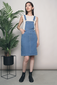 Freddy Denim Pinafore Dress Medium Denim