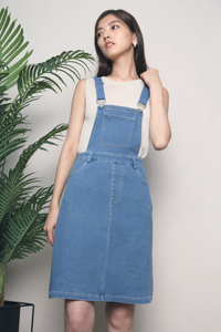 Freddy Denim Pinafore Dress Medium Denim