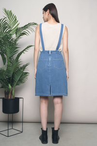 Freddy Denim Pinafore Dress Medium Denim