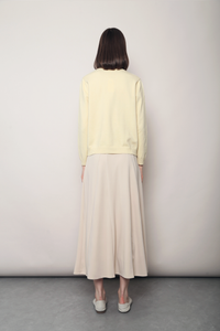 Pointelle Cable Knit Cardigan Butter Yellow