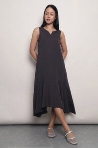 Poise in Motion Midi Dress Charcoal Grey