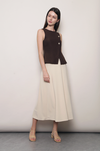Polished Shell Vest Top Brown