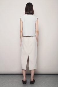 Prima Button Down Vest Top Ivory