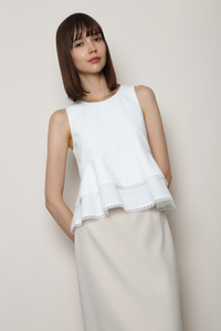 Quiet Lace Sleeveless Top White