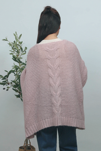 Rare Oversized Knit Cardigan Dust Pink