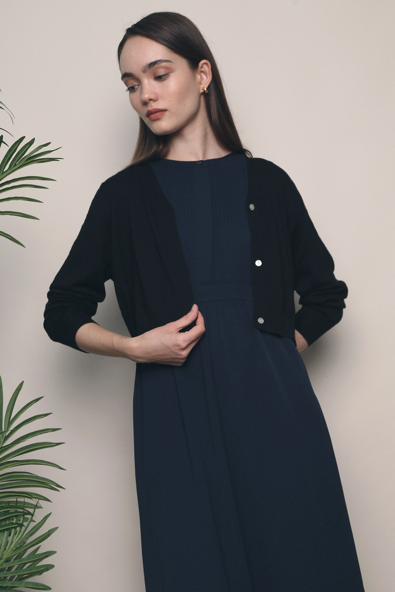 Rubi Soft Cropped Knit Cardigan Black