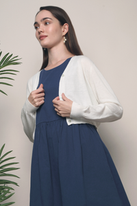 Rubi Soft Cropped Knit Cardigan White