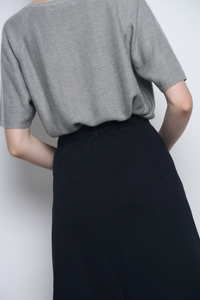 Seychelles Scallop Knit Blouse Grey