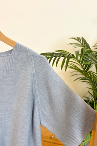 Seychelles Scallop Knit Blouse Powder Blue