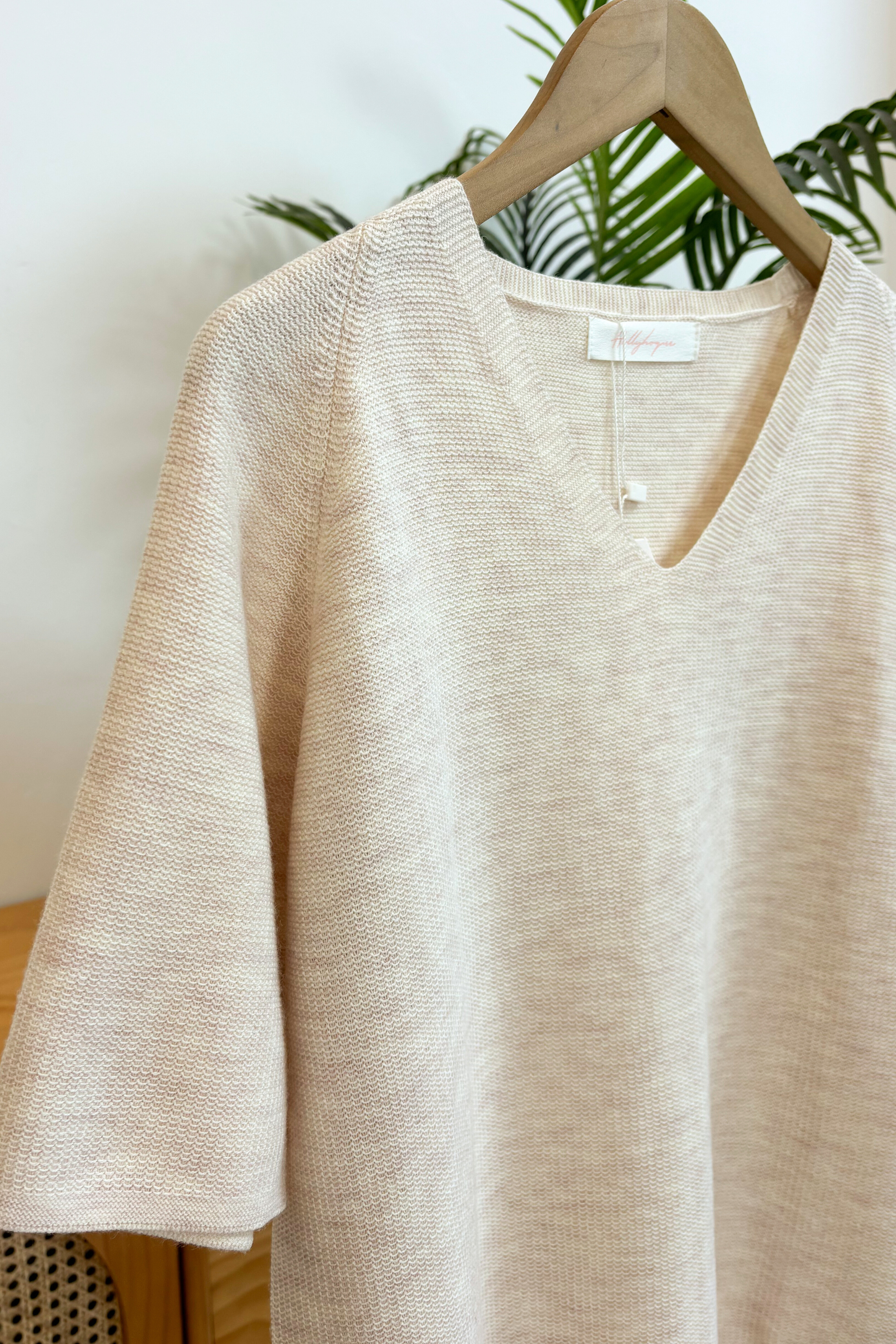 Seychelles Scallop Knit Blouse Ice Pink (Backorder)
