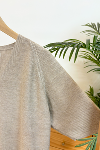 Seychelles Scallop Knit Blouse Taupe (Backorder)