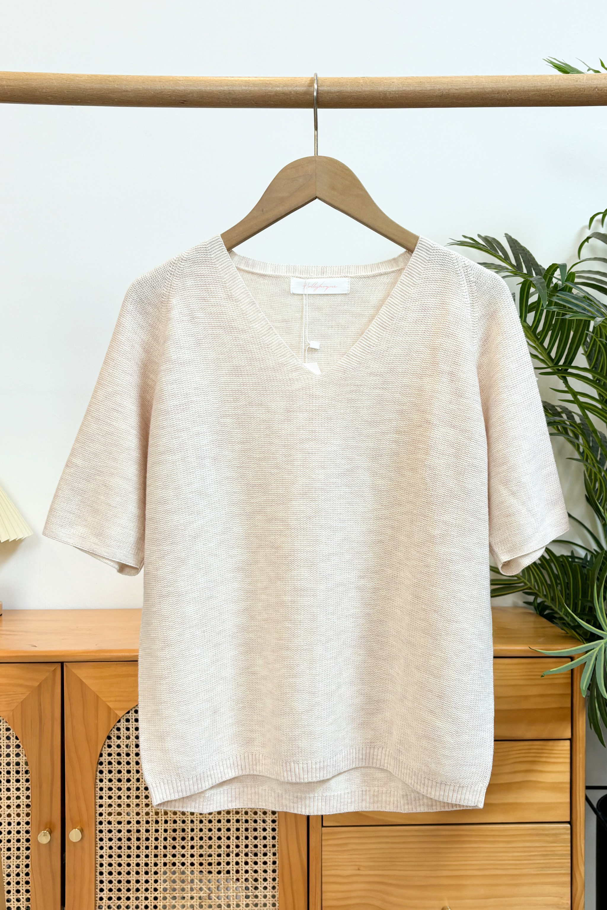 Seychelles Scallop Knit Blouse Ice Pink (Backorder)