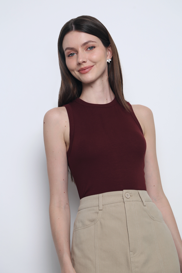 Snoozie Padded Tank Merlot