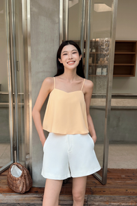Clover Heart Strappy Top Butter Yellow
