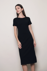 Sable Shift Midi Dress Black