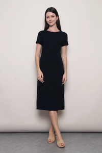 Sable Shift Midi Dress Black