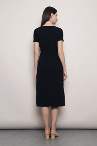 Sable Shift Midi Dress Black