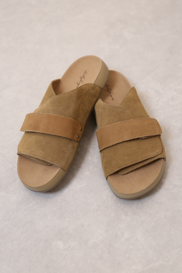 Saddle Strap Sandals Khaki