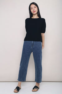 Seed Knit Blouse Black