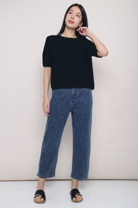 Seed Knit Blouse Black